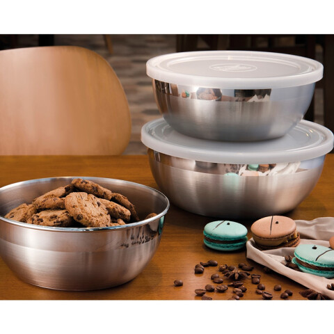 Bowl redondo con tapa modelo FREEZINOX, 2,8 Lts. -TRAMONTINA TF0275