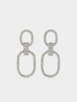 Pendientes Maxi Aro Doble Con Cristales plateado