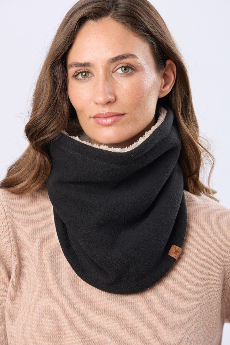 CUELLO POLAR Y SHERPA - Negro Y Beige 
