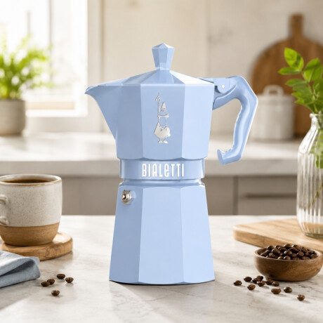 Cafetera Moka Exclusive Celeste 270ml 6 Tazas Bialetti Cafetera Moka Exclusive Celeste 270ml 6 Tazas Bialetti