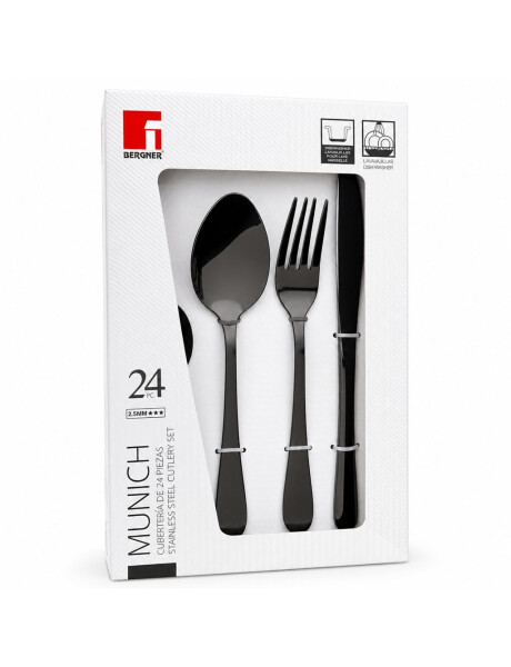 JUEGO DE CUBIERTOS 24 PZAS MUNICH NEGRO JUEGO DE CUBIERTOS 24 PZAS MUNICH NEGRO