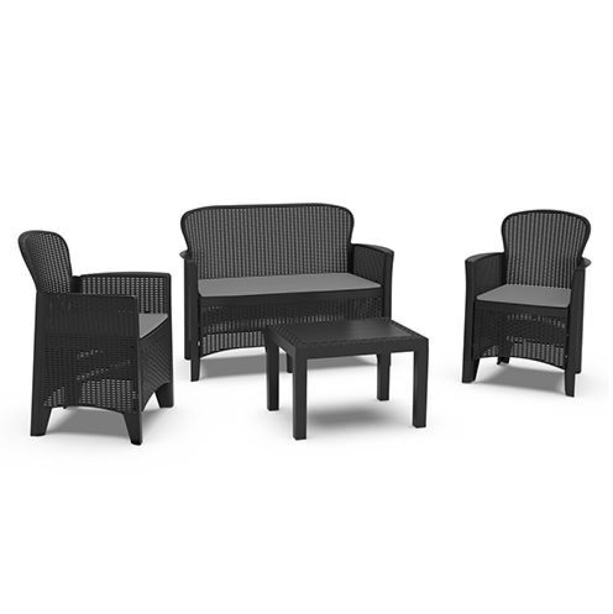 Set Jardín Jungle 4 Piezas Resina Línea Rattan 