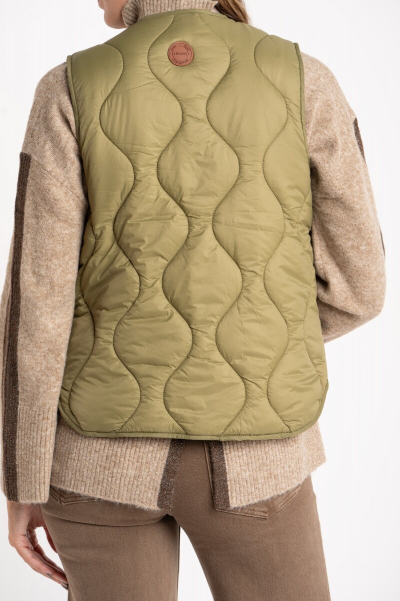 Chaleco Capitoneado Reversible Oliva