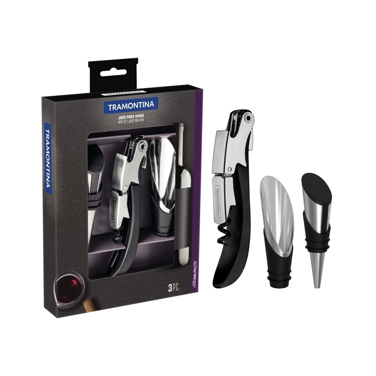 Set Accesorios Vino Tramontina 3 Pzs Harmoniza 