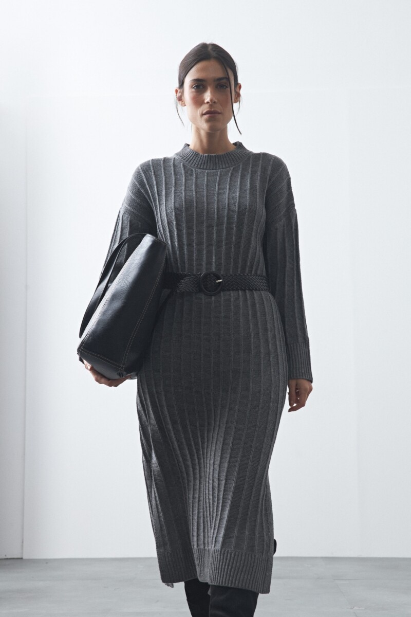 VESTIDO SIMEON Gris Osc Melange