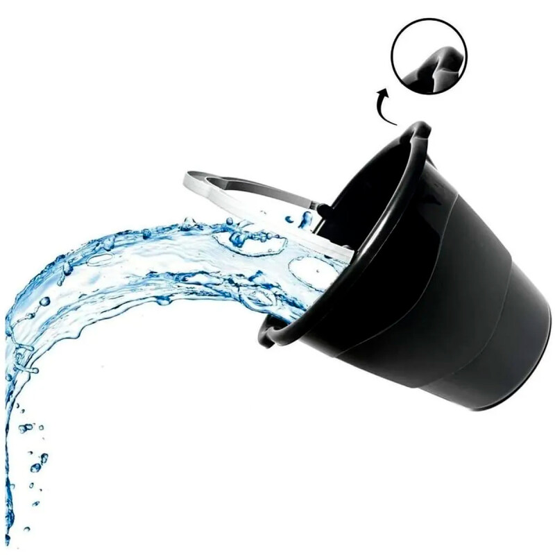 Balde de plástico con pico vertedor 10 litros NEGRO