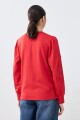 Sweatshirt con calados bordados rojo