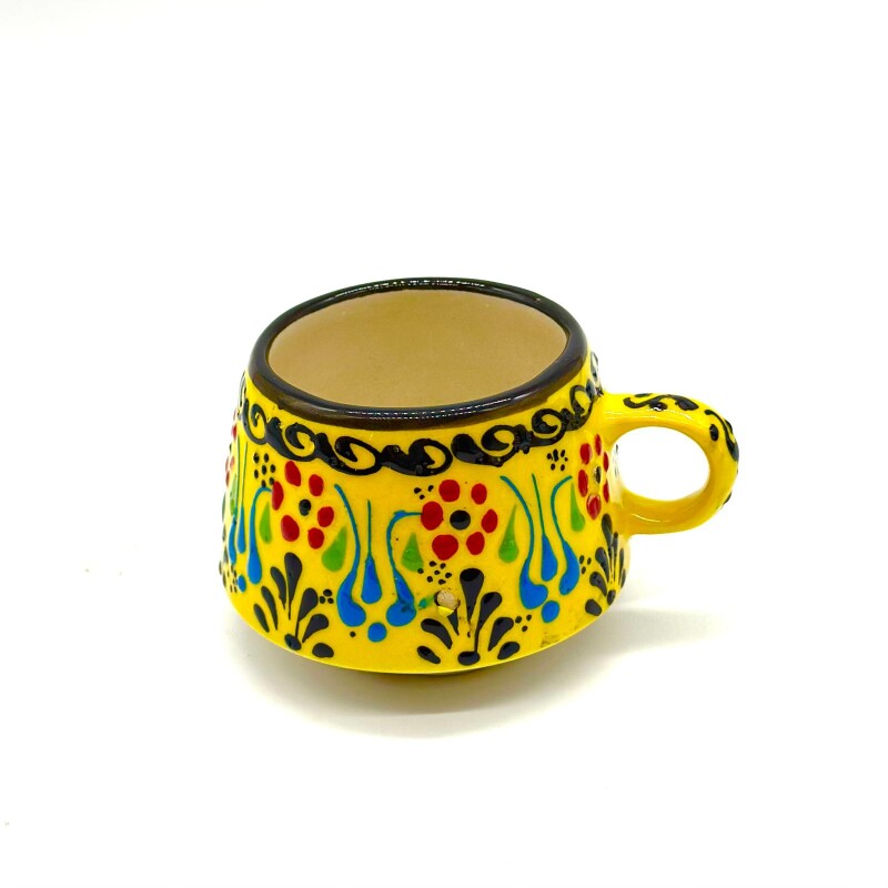 Taza de té de cerámica artesanal Amarillo