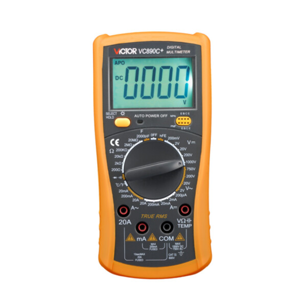 Multímetro digital T-RMS 20A VAC-DC, OHM, VC890C+ VC0890