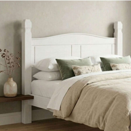 Respaldo Queen Madera Maciza 160cm Blanco