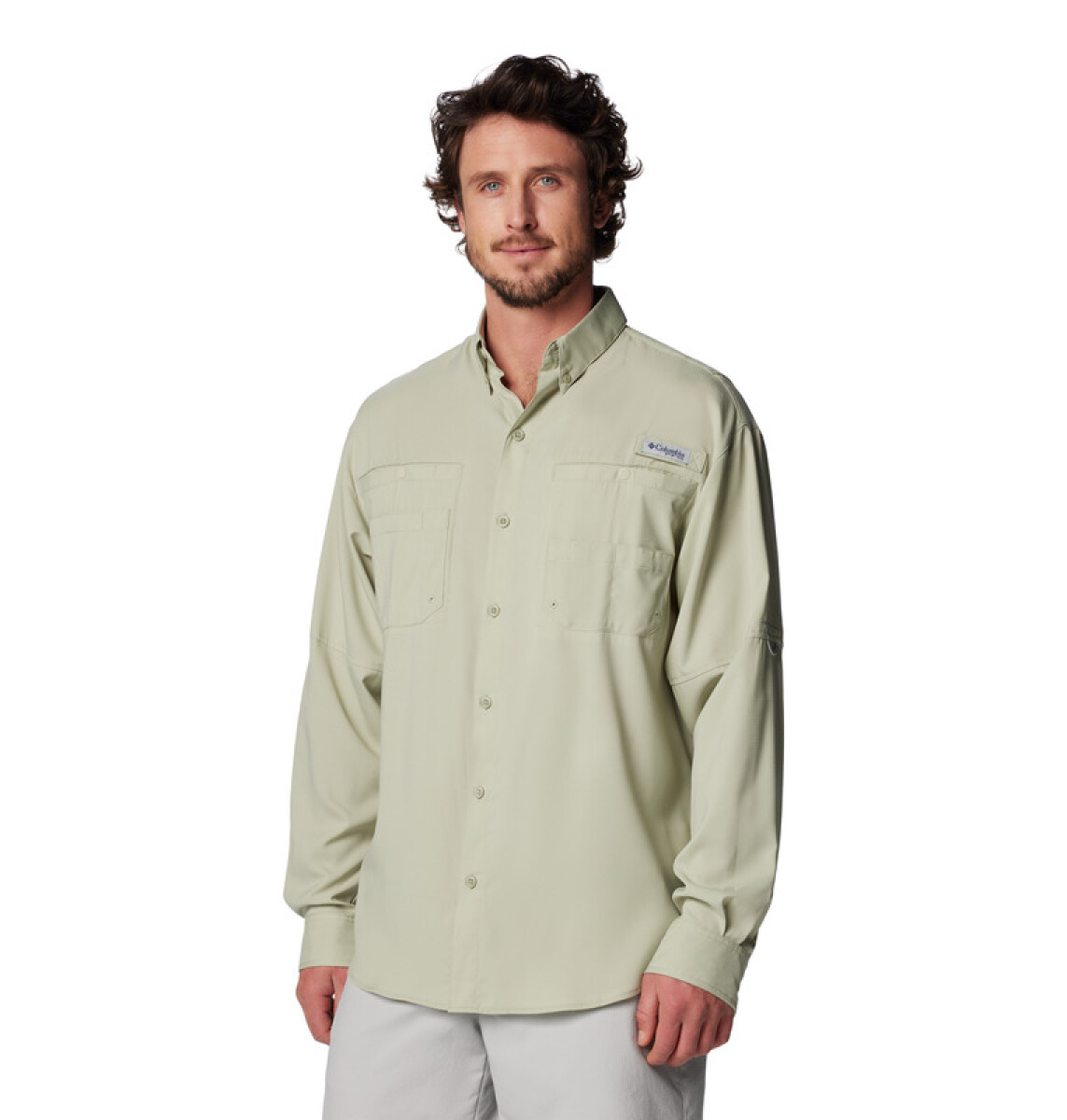 M Tamiami II LS Shirt-Collegiate Navy - Smokey Sage 