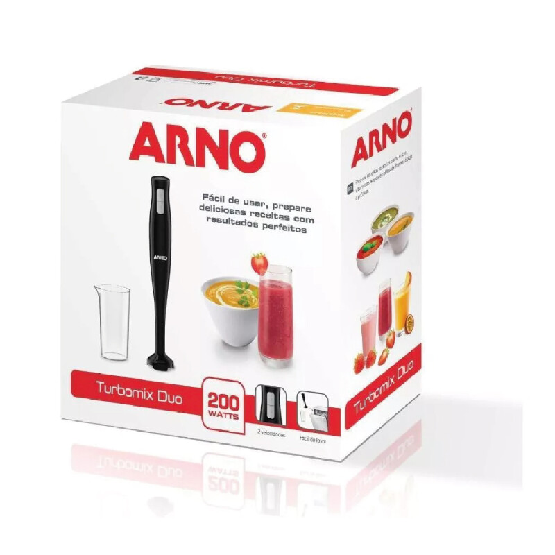 Mixer Arno Turbomix Duo | Cuchillas de acero inoxidable | 2 velocidades | Color negro. Mixer Arno Turbomix Duo | Cuchillas de acero inoxidable | 2 velocidades | Color negro.
