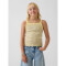 FRCH SQ NECK RIBBED LOGO TANK YELLOW STRIPE