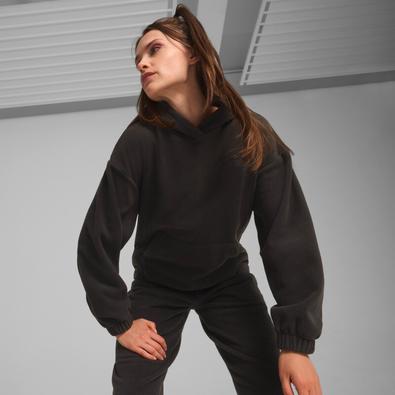 Abrigo Ess Elev. Winter Hoodie de Mujer Negro