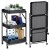 Carro Organizador 3 Estantes Con Ruedas Multiuso Plegable Color Variante Negro