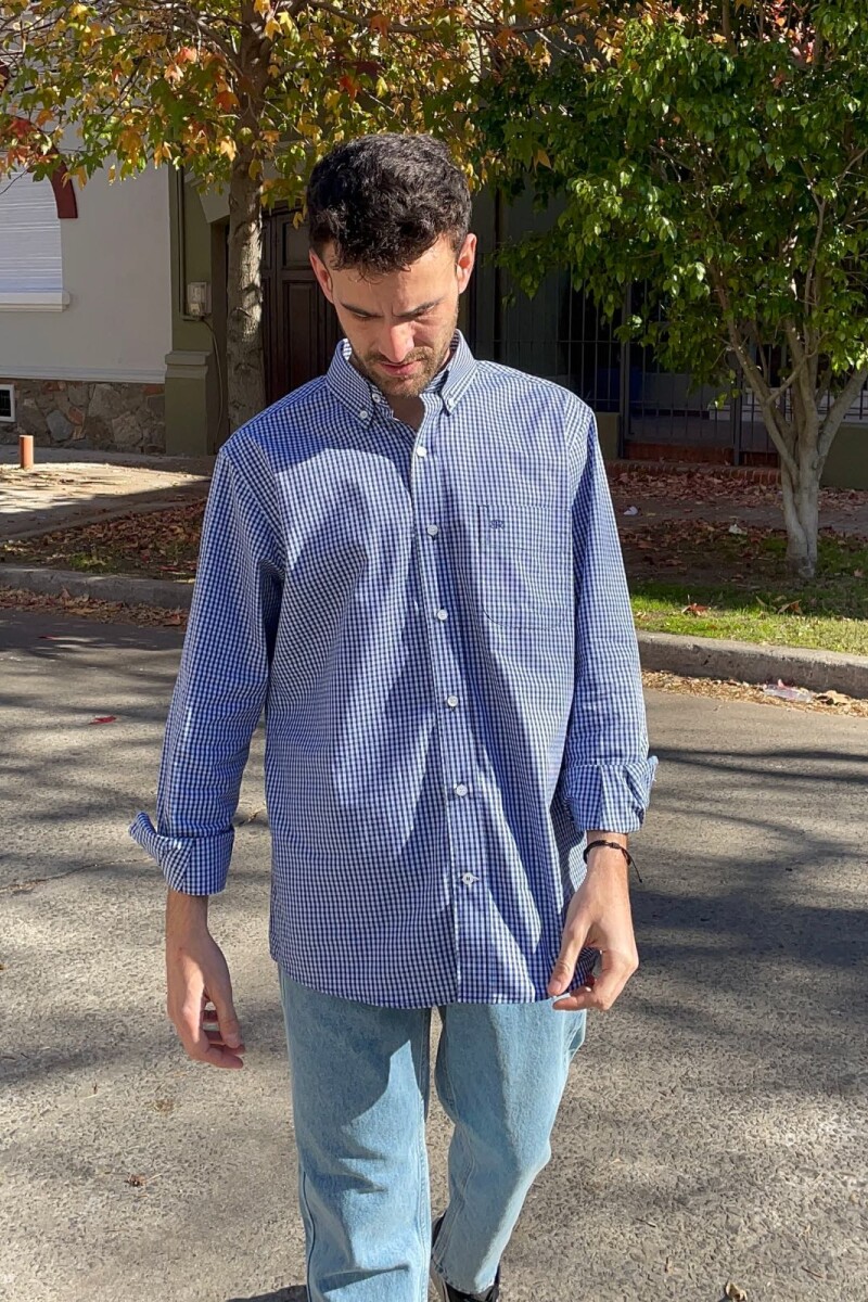 Camisa Escocesa Azul - Celeste