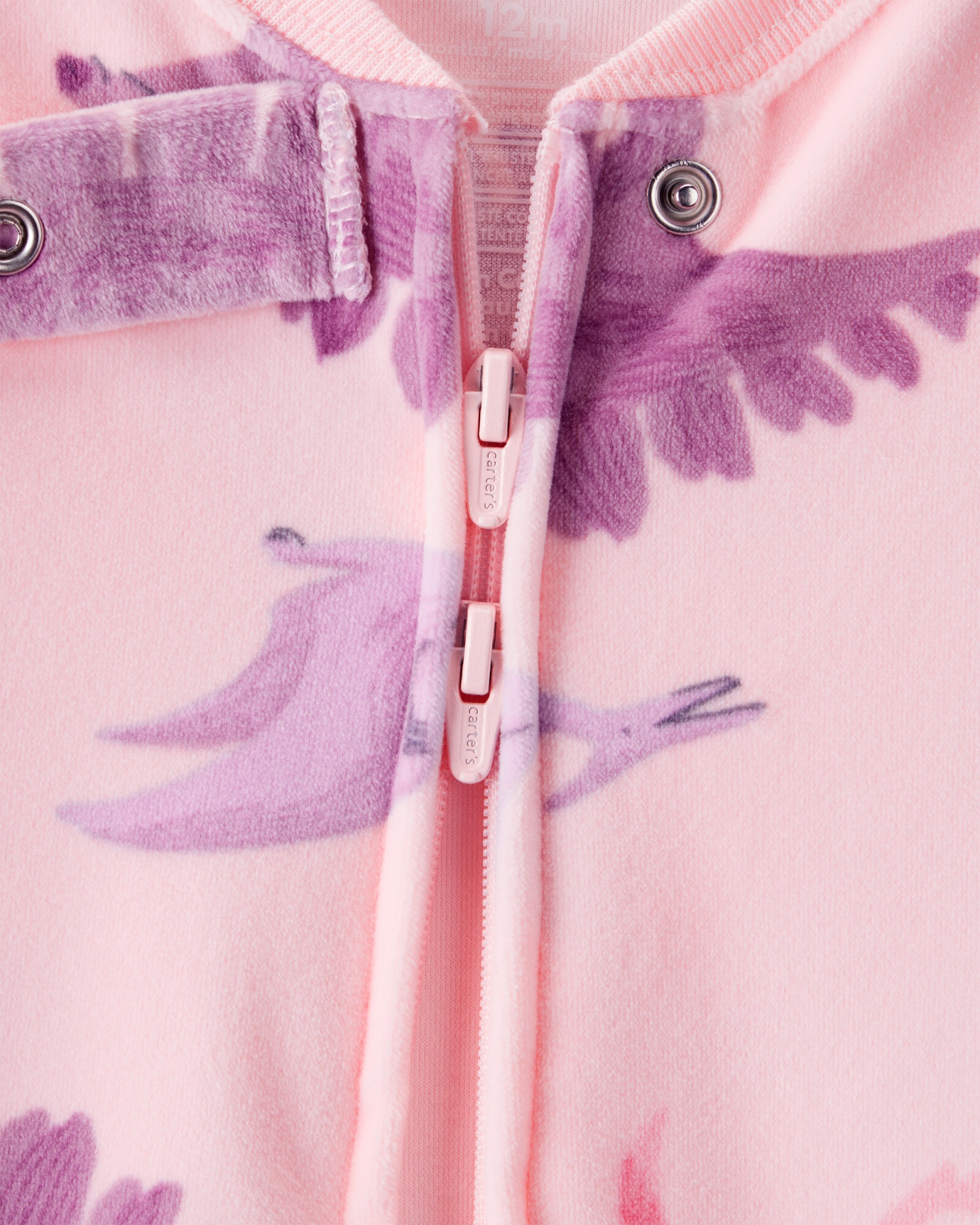 Pijama una pieza de micropolar, con pie, diseño dinos Sin color