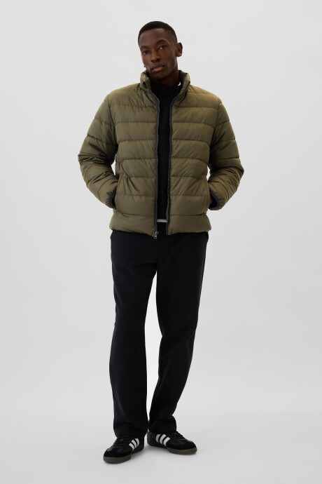 Campera Light Weight Puffer Hombre Olive Night