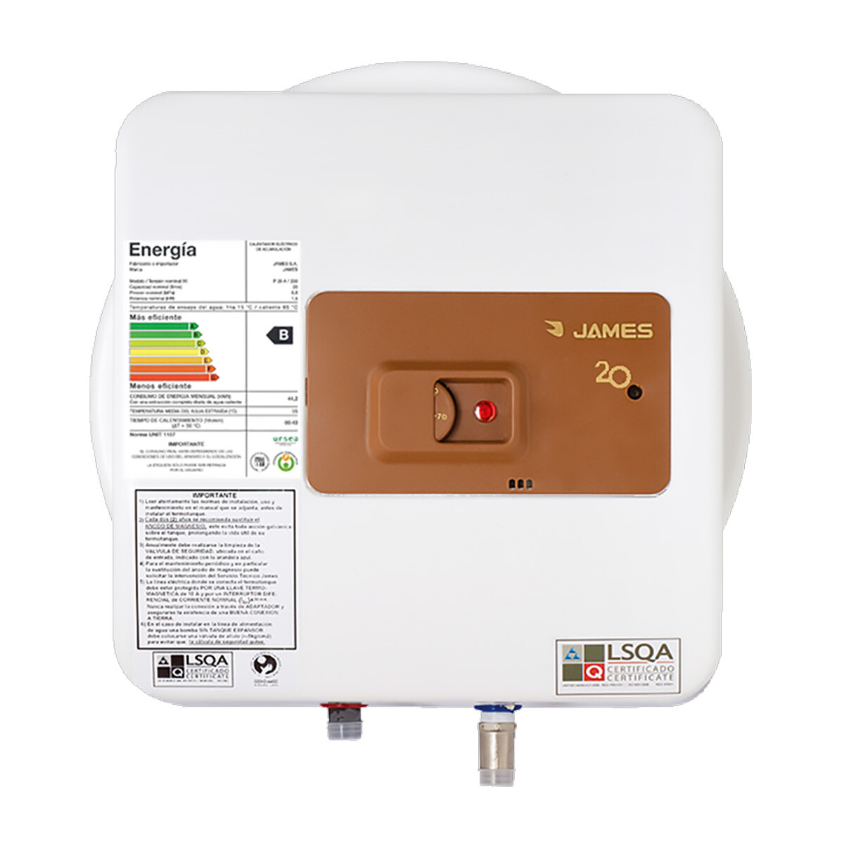 TERMOTANQUE 20 LITROS DE COBRE CONVENCIONAL F 