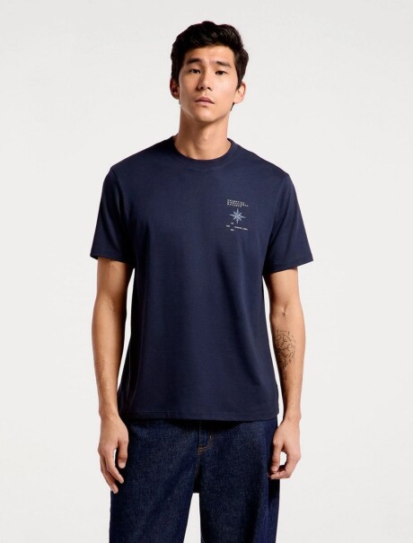 CAMISETA MANGA CORTA CON ESTAMPA AZUL