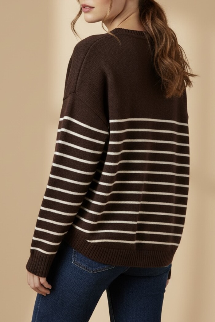 Sweater Rayado Marrón