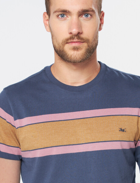 REMERA RAYADA Azul