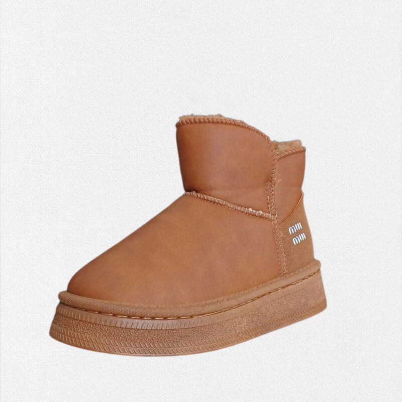 BOTA PLATAFORMA CORDERITO MARRÓN
