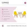 Juego de comedor Con Mesa Circular de 80cm + 2 Sillas Eames Amarllo