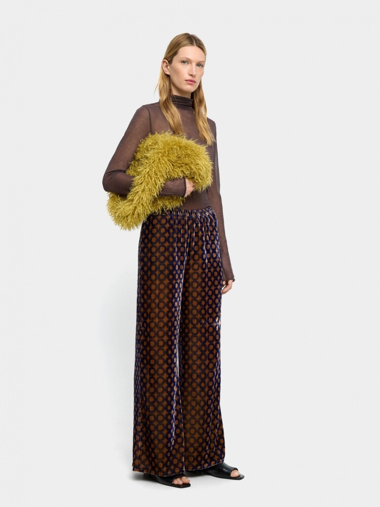 Pantalón Aterciopelado Con Estampado De Círculos multicolor