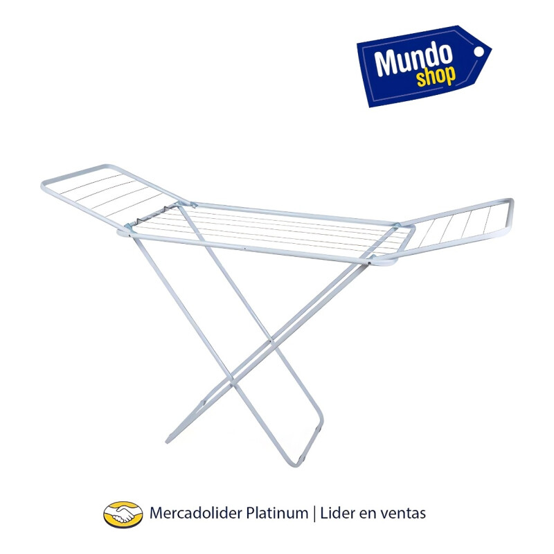 Tender Grande Tendedero Para Ropa Pie Acero Plegable Alas Gris