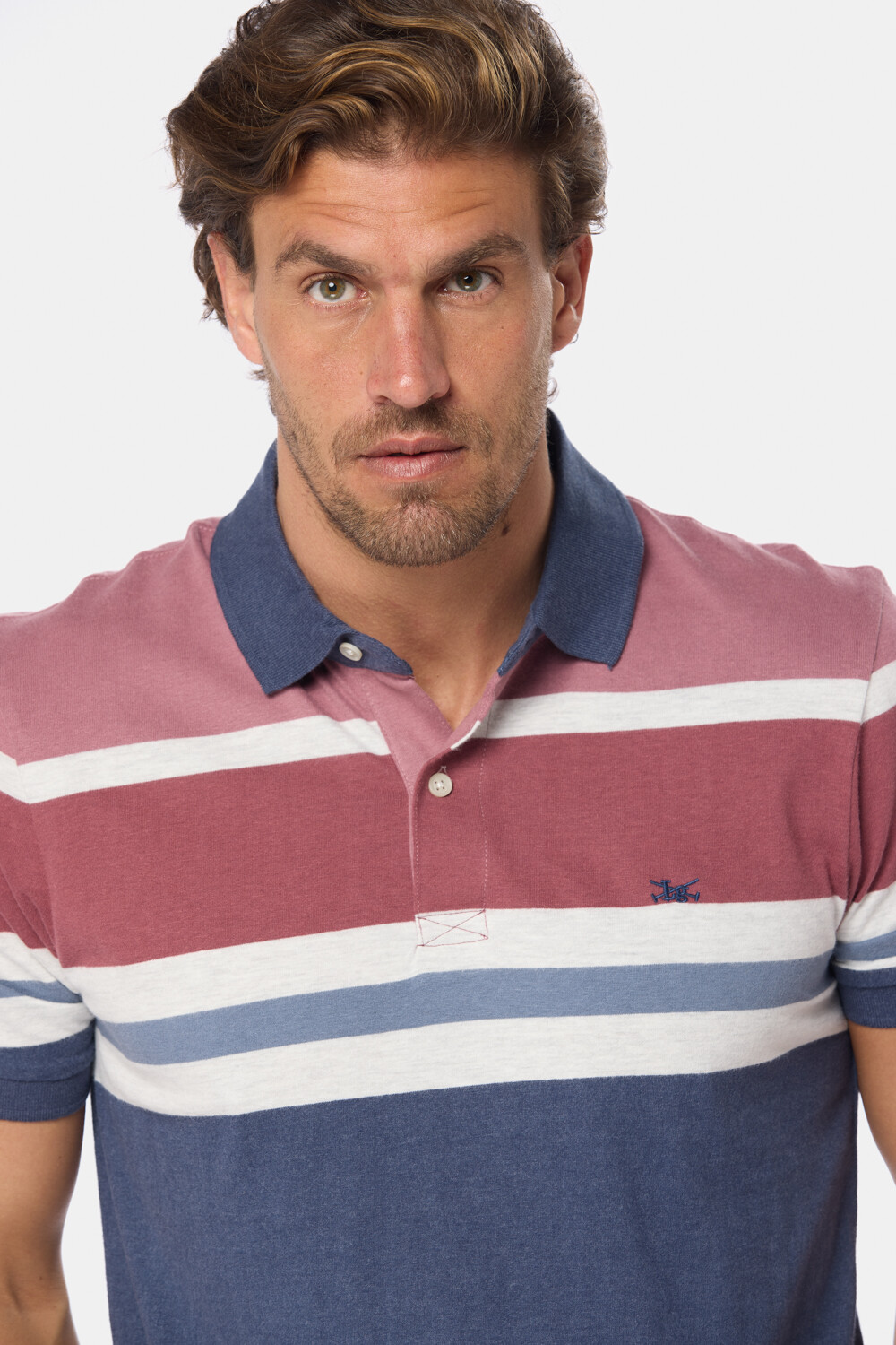 REMERA POLO RAYADA Bordo