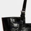 Bolso The Icon en cuero grabado big croco Negro