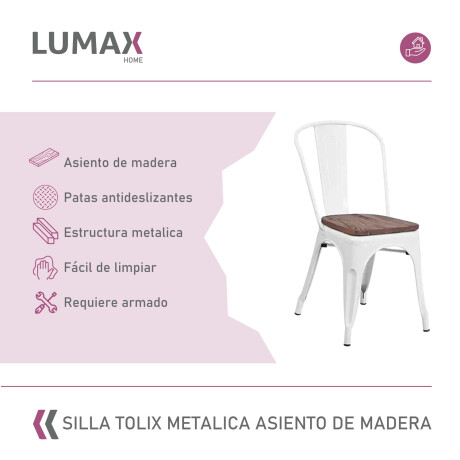Silla tolix Metálica vintage asiento en madera Silla tolix Metálica vintage asiento en madera