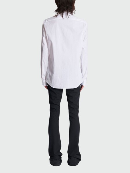 Balmain - Camisa de popelina con cuello bordado Blanco