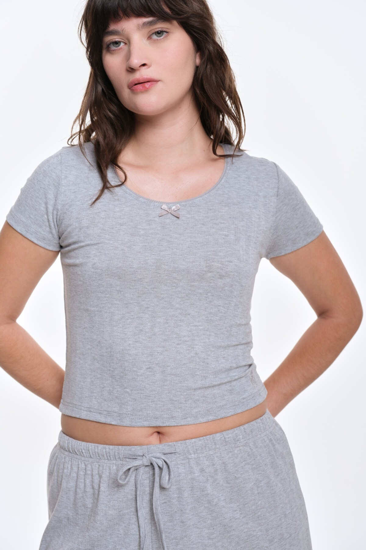 Remera Becca Gris Melange