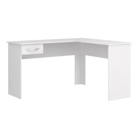 Promo Escritorio Esquinero + Biblioteca 5 Estantes Blanco