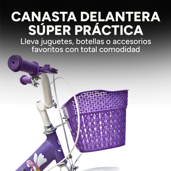 Bicicleta infantil Shengdi Rodado 18 Canasto Parrilla Hadas Color Violeta