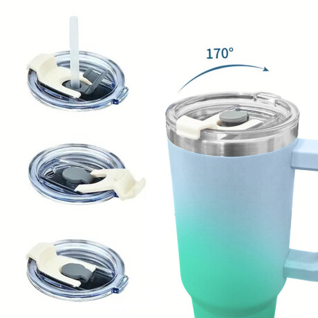 Vaso Térmico Con Sorbito 1.2lts Acero Inoxidable Celeste