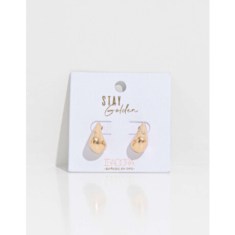 Aros Gota Con Strass Dorado