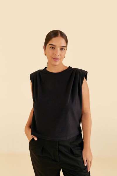 CAMISETA HOMBRERAS Negro