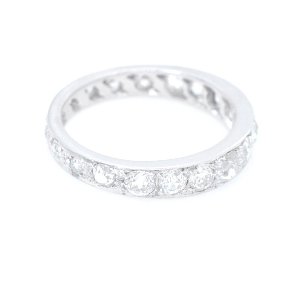 Anillo sin fin en oro 18k blanco con brillantes y diamantes Anillo sin fin en oro 18k blanco con brillantes y diamantes