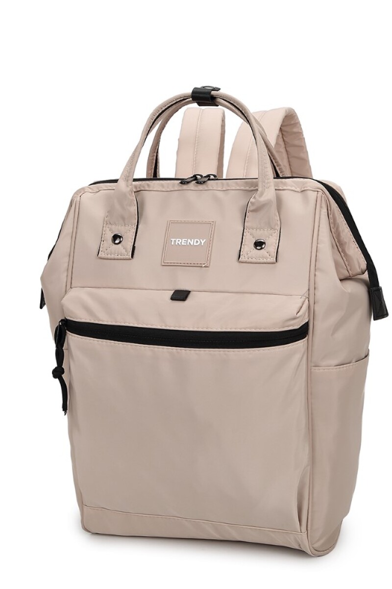 Mochila boca de pez multicierres Beige