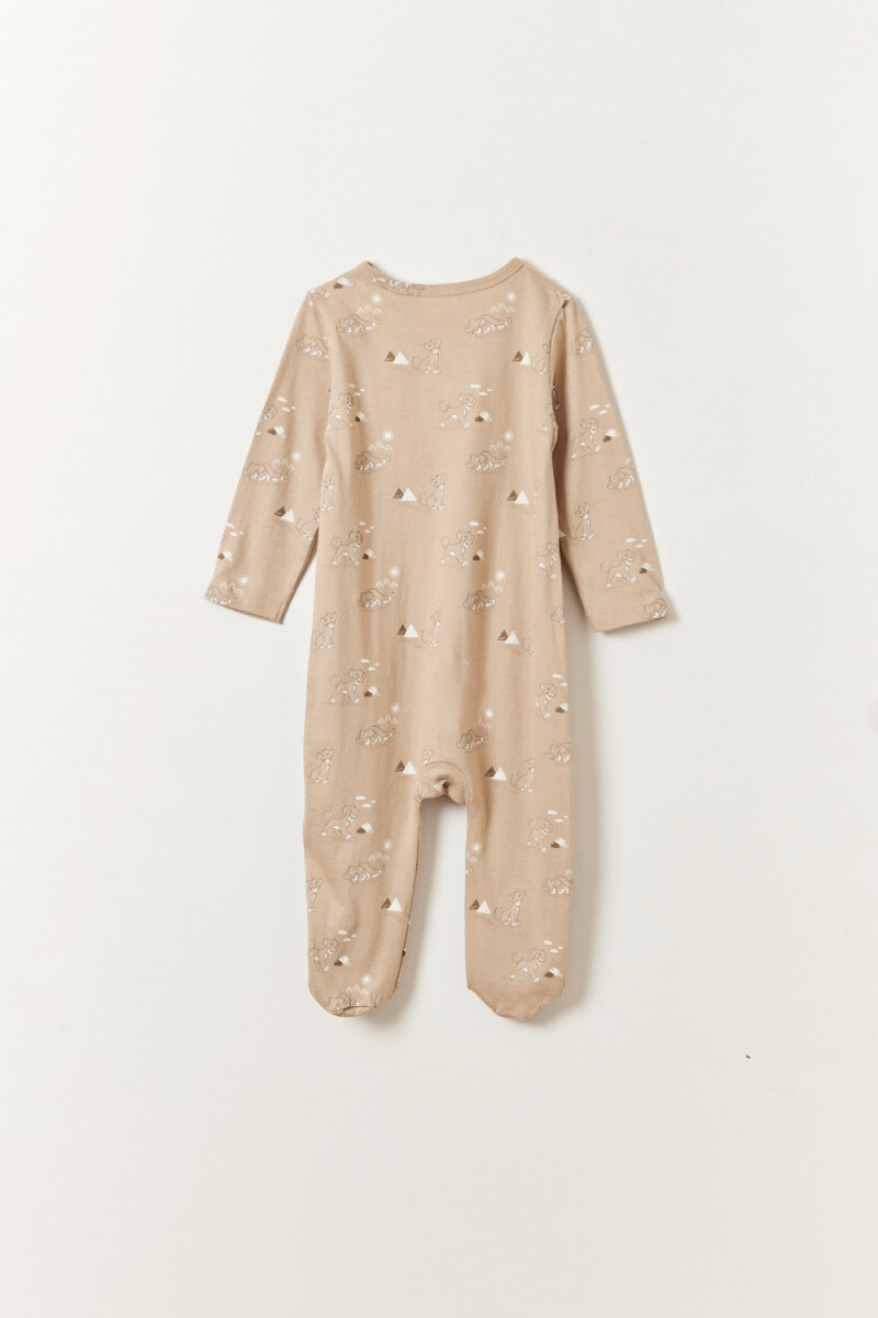 Pack x2 enterito pijama estampado Rey Leon Beige