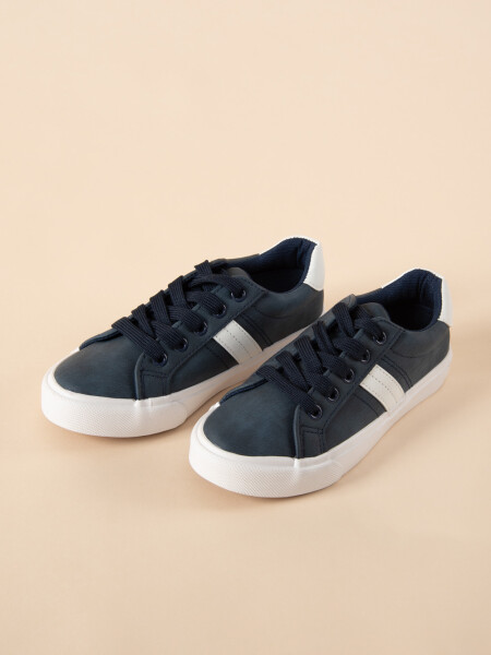 Calzado canvas con cordones Azul
