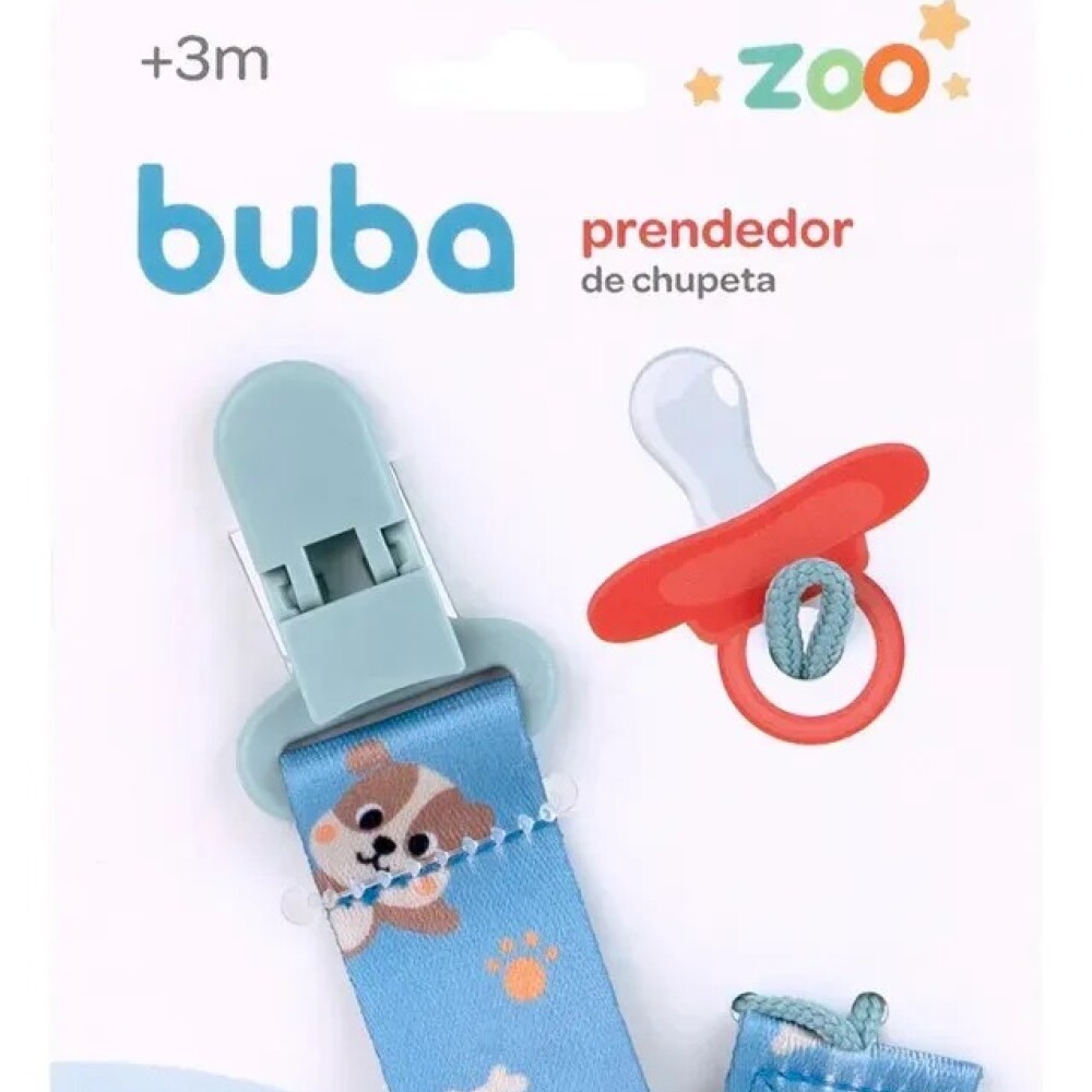 Clip para chupete BUBA animales perrito celeste