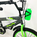 Bicicleta Infantil Rodado 20 Con Rueditas Auxiliares Y Portabotellas Verde