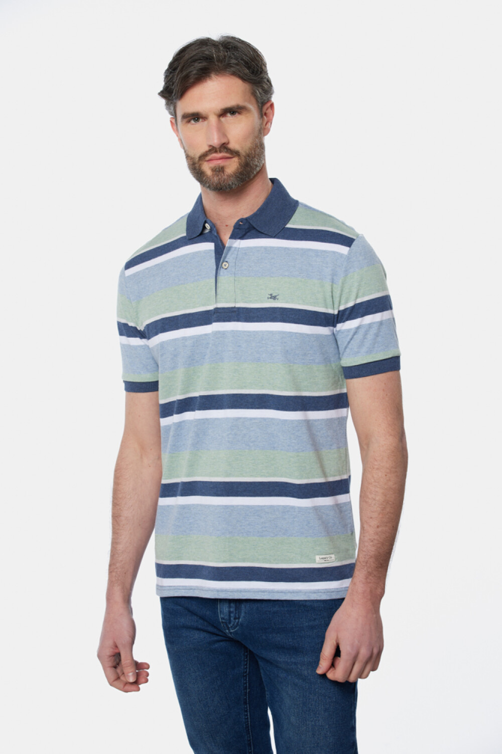 REMERA POLO JERSEY RAYADA Verde