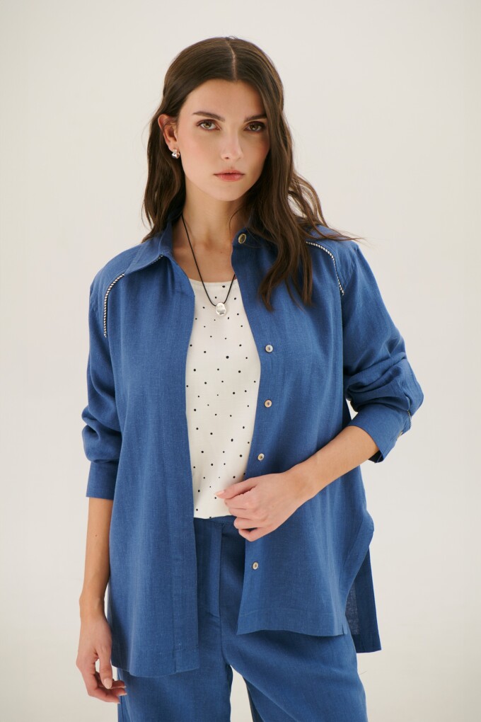 SOBRECAMISA LINO LAIA AZUL