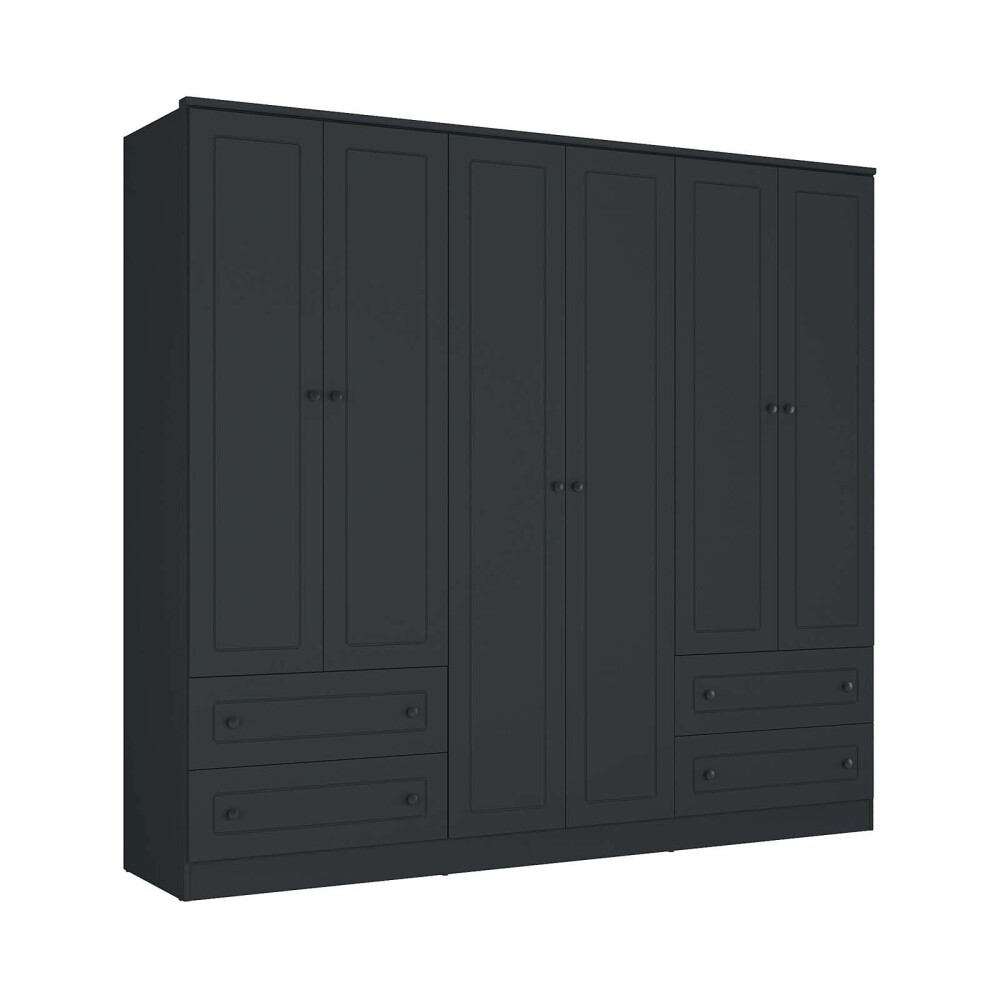 PLACARD 6 PUERTAS MDF GRIS AMERICANO PLUS