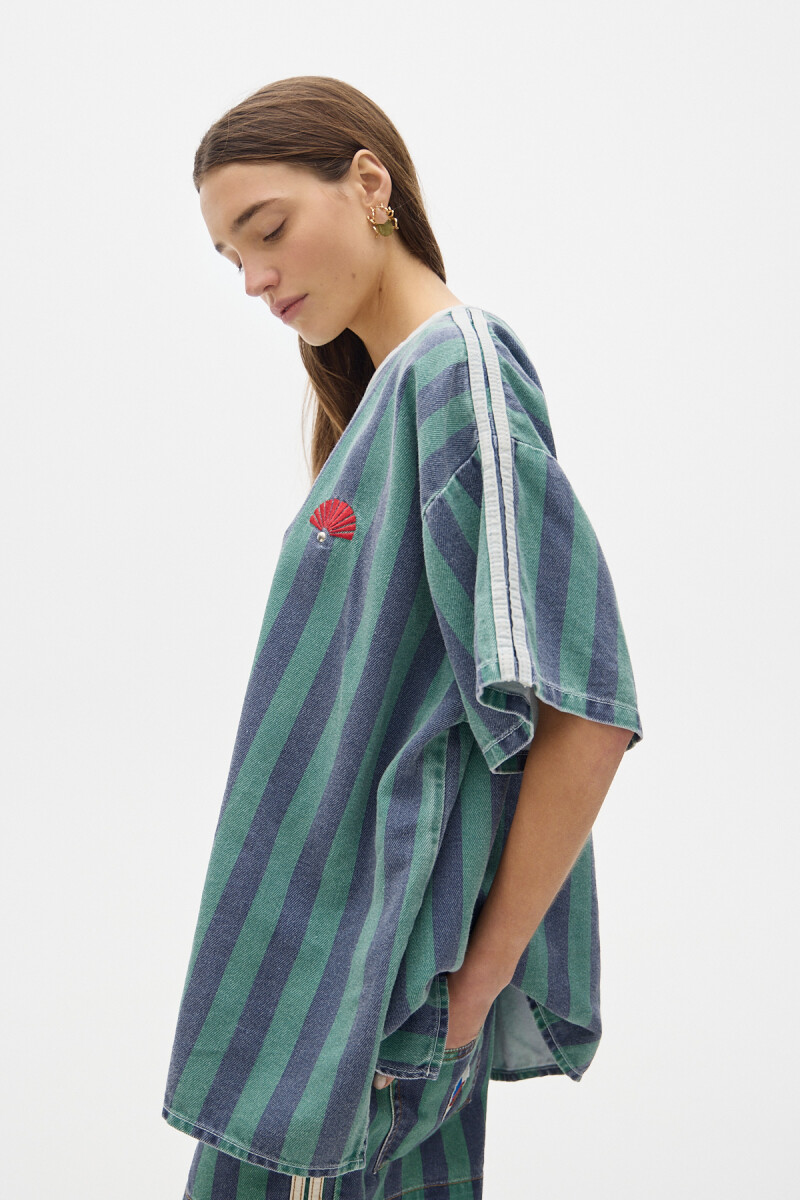 T-shirt Row ST Green/Blue